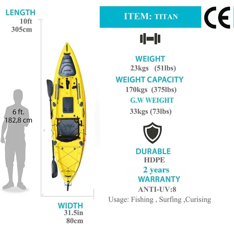 10ft Single Seat Sit on Fishin - Fishing Kayak Paddle ulasan dan harga